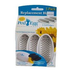 PedEgg Replacement Blades & Emery Pads Refill 3 pack Foot File Cartridges NEW